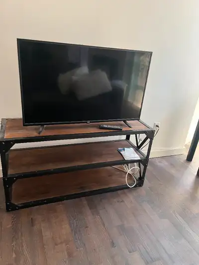 Rare: Antique Mango Wood TV Stand and Side Table for Sale