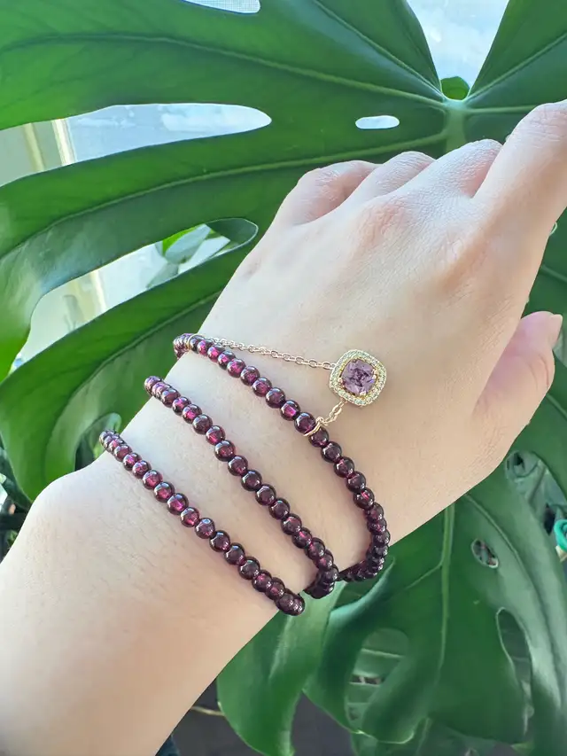 $39｜Convertible Necklace & Bracelet · Purple Garnet  in Jewellery & Watches in St. Albert - Image 2
