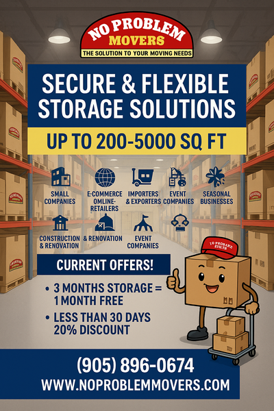 Secure & Flexible Warehouse Storage | No Problem Movers | GTA Looking for safe, affordable, and flex...