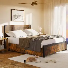 Full Bed Frame with Storage, View more