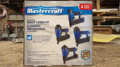 Mastercraft Pneumatic Nailer & Air Stapler/Staple Gun Kit, 4-pc, View more