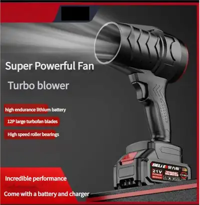 Using high-power copper brushless motors, this portable blower can blow off strong wind up to 200 MP...