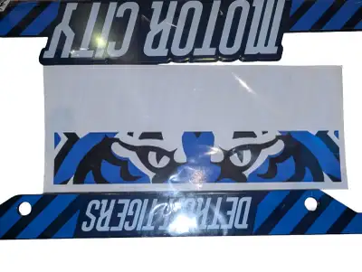 New in bag Detroit Tigers license plate frame. Modeled after the Tigers' city connect jersey. Comes...
