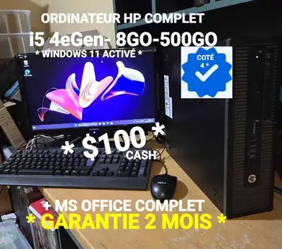 ORDINATEUR HP COMPLET- i5 4eGen- 8GO-500GO, View more