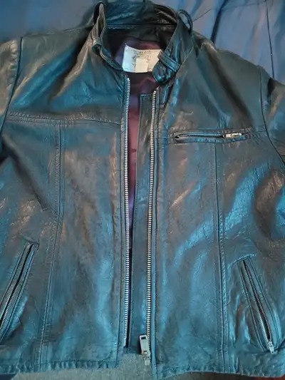 The Old Mill Genuine Leather Jacket with Satin Lining, View more