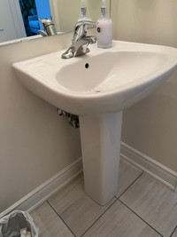 Pedestal Sink & Moen Faucet Included