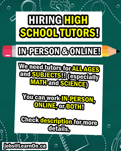 Looking for HIGH SCHOOL TUTORS!, View more