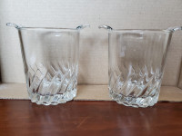 Small Glass Ice Buckets & 4 Glasses