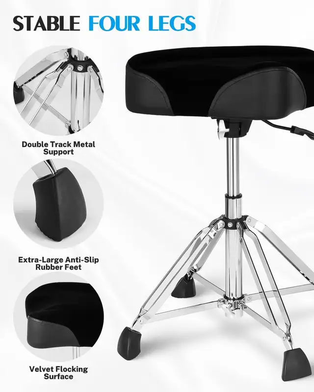 Hydraulic Drum Throne - Heavy Duty Saddle Seat, Adjustable Heigh in Drums & Percussion in Oshawa / Durham Region - Image 8