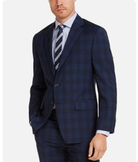 Michael Kors Men's Classic-Fit Airsoft StretchPlaid Suit Jacket,