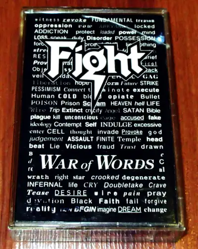 Cassette Tape :: Fight – War Of Words $10 Dollars A1 Into The Pit A2 Nailed To The Gun A3 Life In Bl...