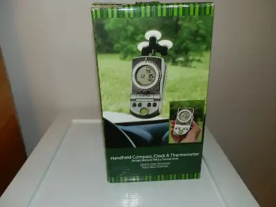 Car handheld compass clock and thermometer