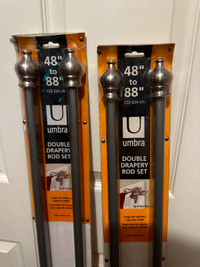 Umbra Double Drapery Rod Sets