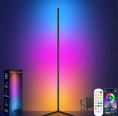 Tyute Corner Floor Lamp, RGB LED Corner Lamp with Music Sync, Sm, View more