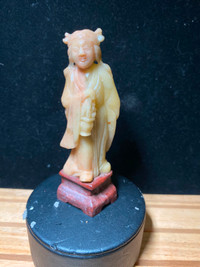 Vtg Stone Carved Figure Figurine Chinese Woman 5”