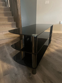 Black tempered glass table 