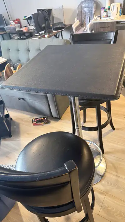 2 bar stools and bar table, View more