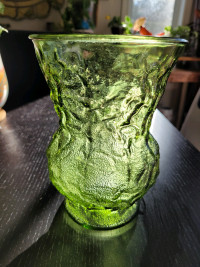 Vase en verre vert olive plante pot fleurs