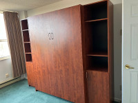 Murphy double bed /2 side cabinets / mattress