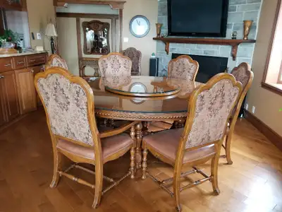 Mobilier de salle a manger en Bois massif - Table Ronde 80"(2m), View more