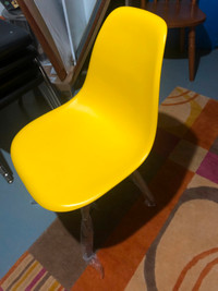 2 Contempo Living Yellow Plastic Chairs