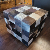 Patch Cowhide Ottoman