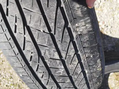 2x Bridgestone M & S tires, lots of thread remaining, not much mileage, 225/60R18 100 M&S $75 each o...