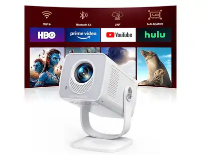 Projector with built apps smart tv, View more