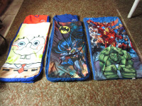 3 sleeping bags for todlers, Avengers, Batman and SpongeBob