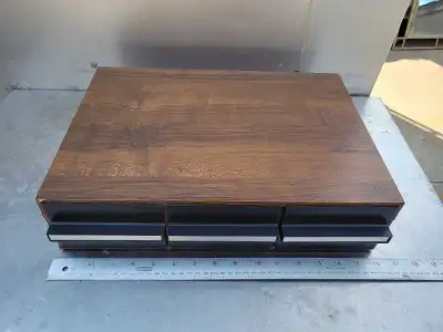 Vintage Wood Grain 3-Drawer Cassette Tape Storage Case 36 casset, View more