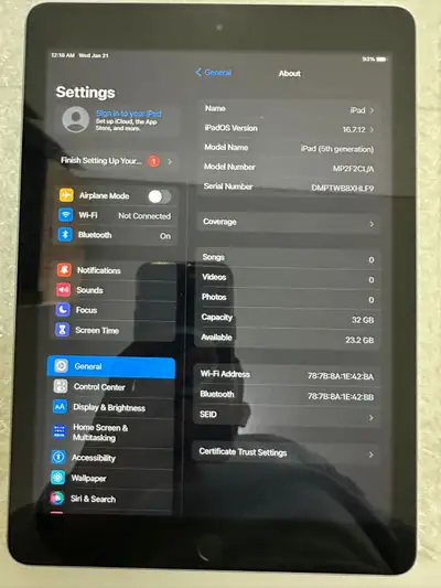 iPad 5th Gen 32gb Wifi only, View more