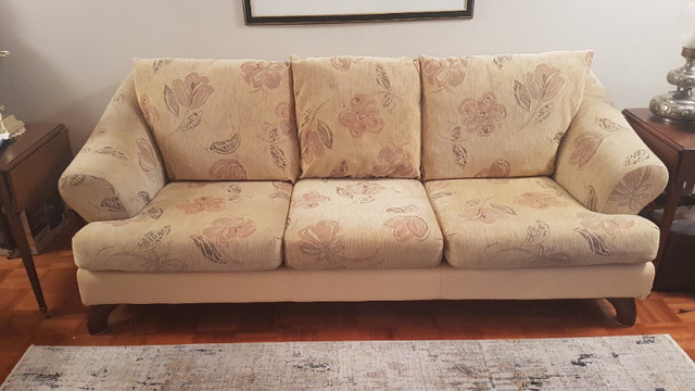 Sofa Couch and 2 Chairs Set -fabric & leather (bottom strip) in Couches & Futons in Oshawa / Durham Region