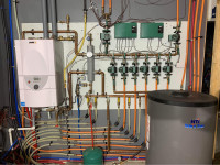 Prefabricated hot water boiler panel