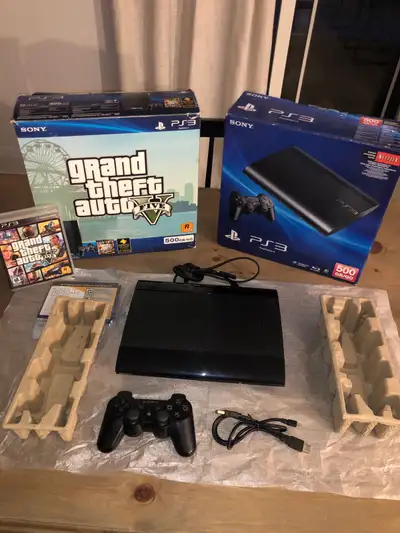 Wonderful shape console, power cord, dual shock controller, packaging, manual, game