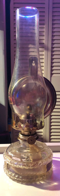 Antique Hong Kong Oil Lamp Full Size Reflector Wall Light Collec