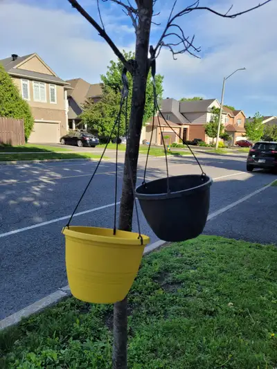 3 - HANGING BASKETS WITH DESIGNS - $ 3.00 EACH, View more