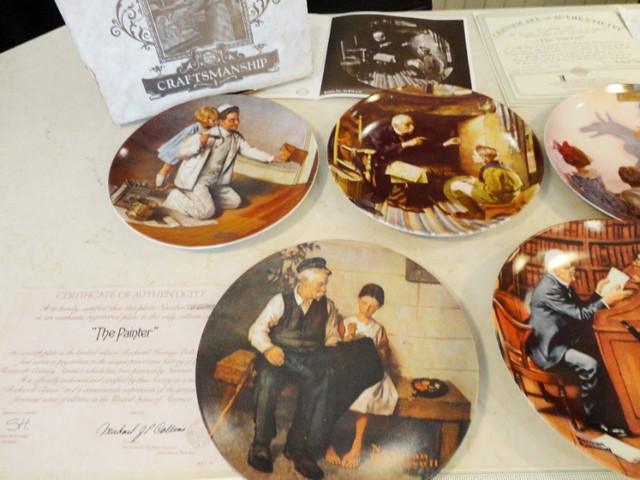 10 Vintage Edwin Knowles Decor Norman Rockwell Plate $48/all in Arts & Collectibles in Kitchener / Waterloo - Image 4