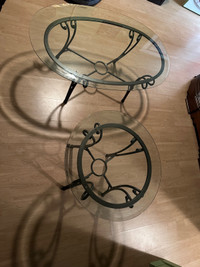 Glass coffee and end table 