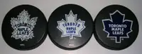 SET of 3 Toronto Maple Leafs Logo PUCKS.