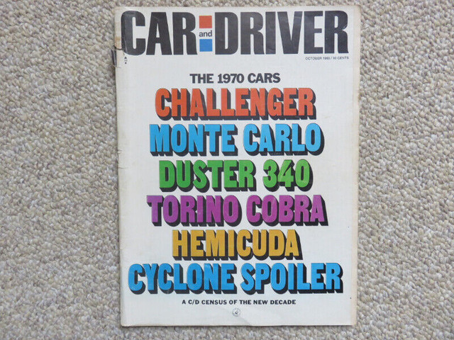 Car & Driver Magazine - October 1969 - New Car Issue (1970) in Magazines in Ottawa