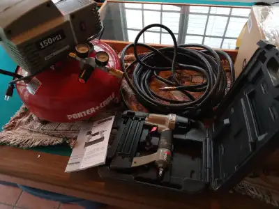 Porter Cable compressor/nailer/hose, View more