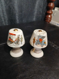 Vintage Olden Days Automobile Salt and Pepper Shakers from 1916.