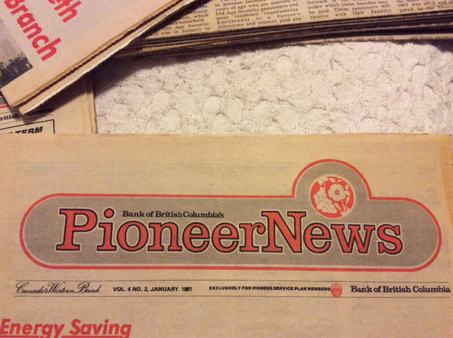 Vintage Bank of British Columbia "Pioneer News" Newspapers in Other in Kamloops