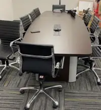 Executive board Room Table WORTH $15,000/ 90% OFF 10 Chairs Inc