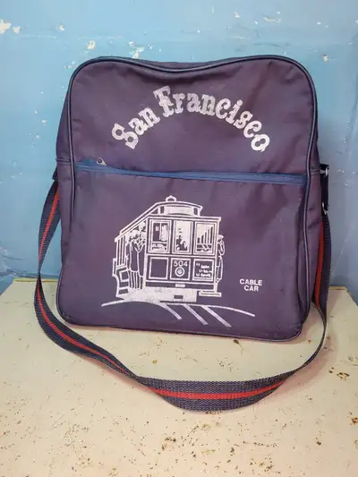 Vintage tote bag souvenir bag from San Francisco cable car.  , View more