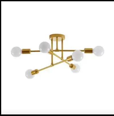 Braylon 6-Light 22.83 in. Dia Gold Flush Mount Ceiling Fixture, View more