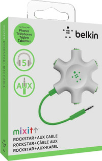 BELKIN F8Z274bt Rockstar Multi Headphone Splitter, Light Green