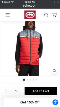 Men’s large Ecko hooded vest jacket