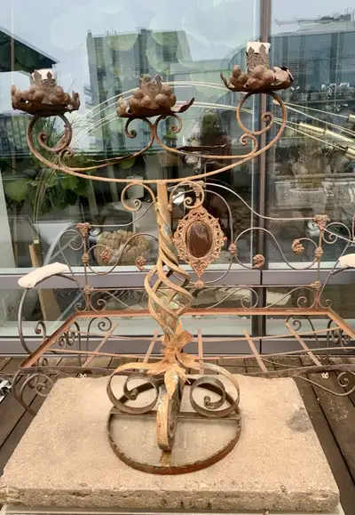 Candelabra antique vintage retro rot iron Gothic indoor outdoor, View more