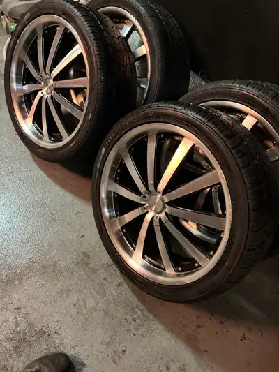 I have a set of 22" rims with 5x120 bolt pattern and tires (285/35/22) that still have plenty of tre...